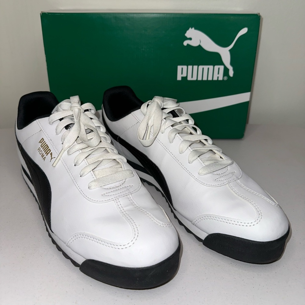 👟 Puma Roma Basic White and Black Sneakers - Picture 2 of 6